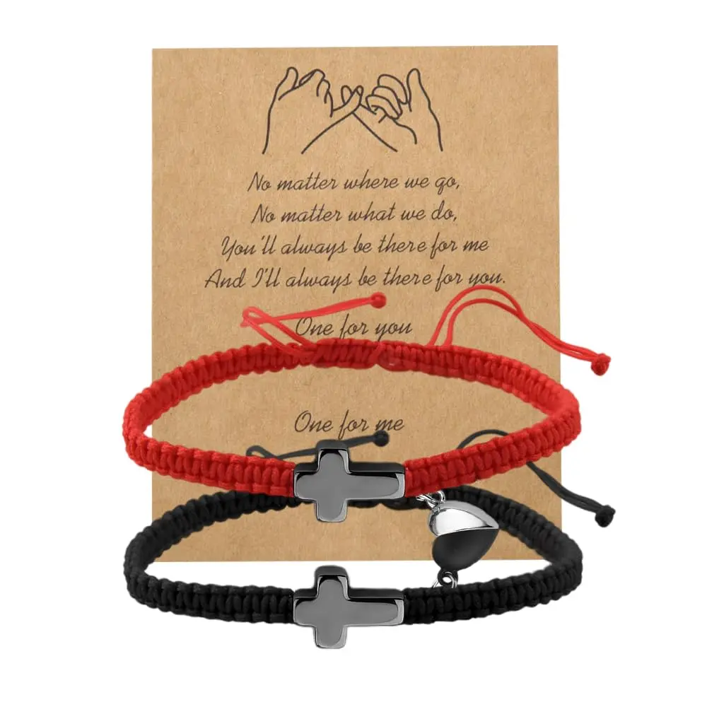 Braided Cross Bracelet for Men & Women, Handmade Adjustable Rope Band - Inspirational Faithful Accessory & Religious Gift for Sacred Events, Religious Wristband, Handcrafted Fiber, Matching Pairs, Simple Elegance, Unisex Wear, Braided Bracelets, Baptism G
