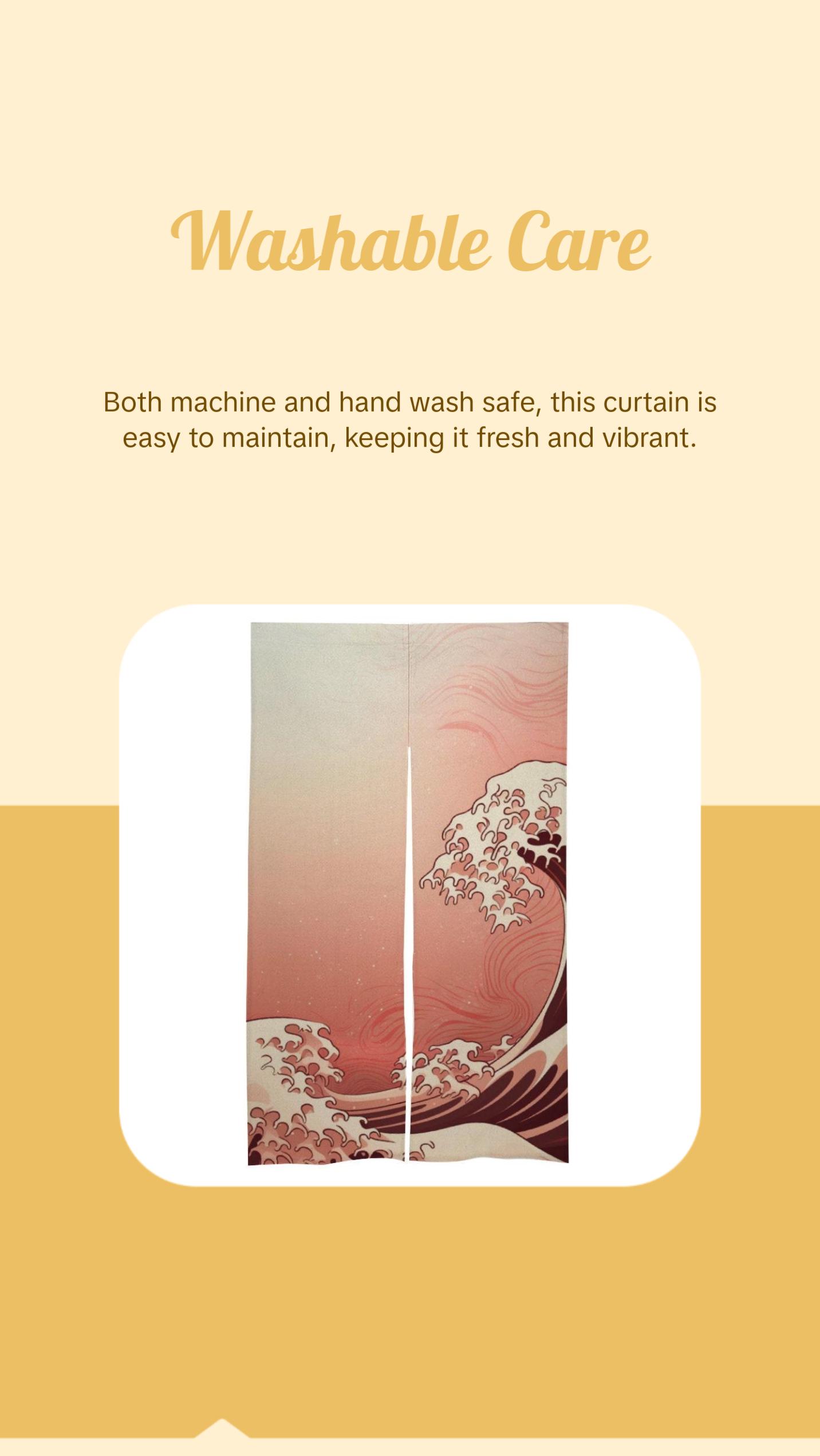 Japanese Noren, Japanese Door Curtain, Japanese Pattern Curtain, Japanese Waves curtain, Door Curtain, Room Divider, Japan Landscape Decor