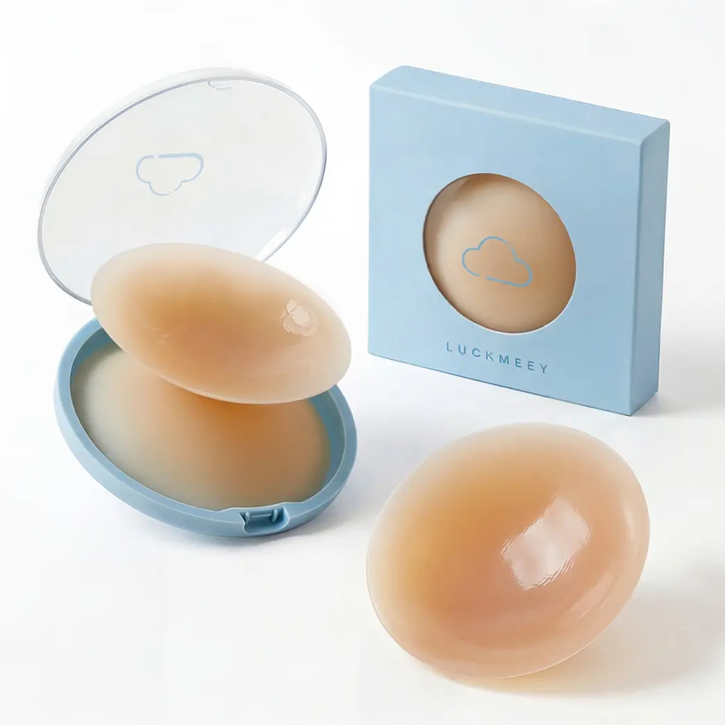 LUCKMEEY Push Up Nipple Covers with Magic Lifting Wings – Reusable Adhesive Waterproof Lifting Nipple Cover,  Hypoallergenic   Sticky Adhesive Silicone Nipple Pasties with Travel Box