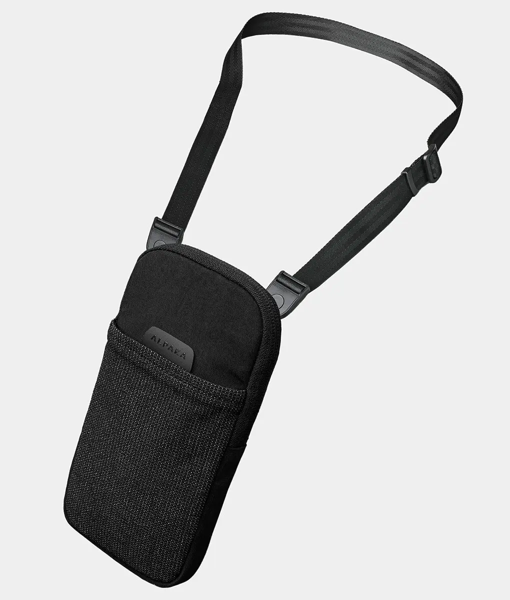 Men's Slim Modular Shoulder Bag - Expandable Crossbody Bag, Quick-Draw Back Sleeve, Stretch-Dyne Front Sleeve, Minimalist Profile, Suitable for Evening Outings, Morning Runs, Everyday Use