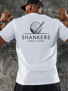Shankers Golf Team Men's Short Sleeve Performance Polo With Club Ball Emblem Breathable Polyester Regular Fit Summer Golf Shirt For Sports Enthusiasts  funny   graphic tee t shirt