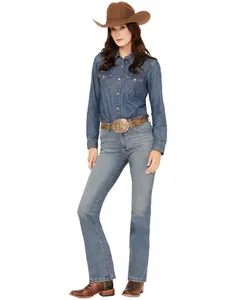 Wrangler Women's Ada Medium Wash Bespoke High Rise Bootcut Stretch Denim Jeans - 112359279