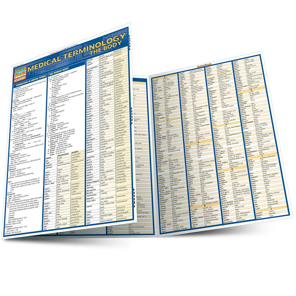 QuickStudy | Medical Terminology: The Body Laminated Study Guide