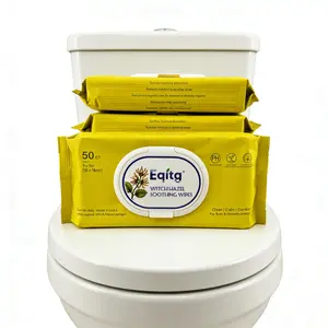 EQITG Witch Hazel Soothing Wipes (50 Ct) - Soothing Feminine & Hemorrhoids Wipes - Postpartums Support - Personal Cleansing Wet Wipes - Alcohol Free & Plant Based - Flushable & Travel Friendly