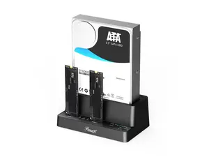 Rosewill RS-N2S-CL USB3.2 Gen2x2 Type-C 3 Bays M.2 NVMe Drive Duplicator, 2.5" / 3.5" HDD / SSD Cloner/Copier, Tool-Free, USB-C 3.2 10Gbps,  Supports Offline Clone