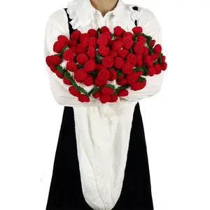 Crocheted Rose Bouquet Blanket – Handmade Floral Throw, Soft & Romantic Round Design, Perfect Gift for Mom, Girlfriend or Wife, Ideal for Birthdays, Weddings & Cozy Home Decor