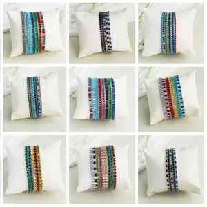 【Tennis Bracelet】Adjustable CZ Tennis Bracelet for Women, Emerald Cut Sparkly Crystal Link Chain, Minimalist Jewelry Gift for Her, Aesthetic Stacking Wristband for Wedding Party Daily Wear