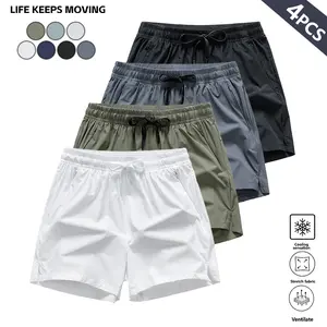 Men's Sports Training Shorts - Quick Drying Fitness Running Training Shorts with Pockets, Lightweight - Compression (Not Bloated), Black/Blue/White - Casual Sports Swimming Shorts, Suitable for Swimming Fitness and Outdoor Activities - Machine Washable, B