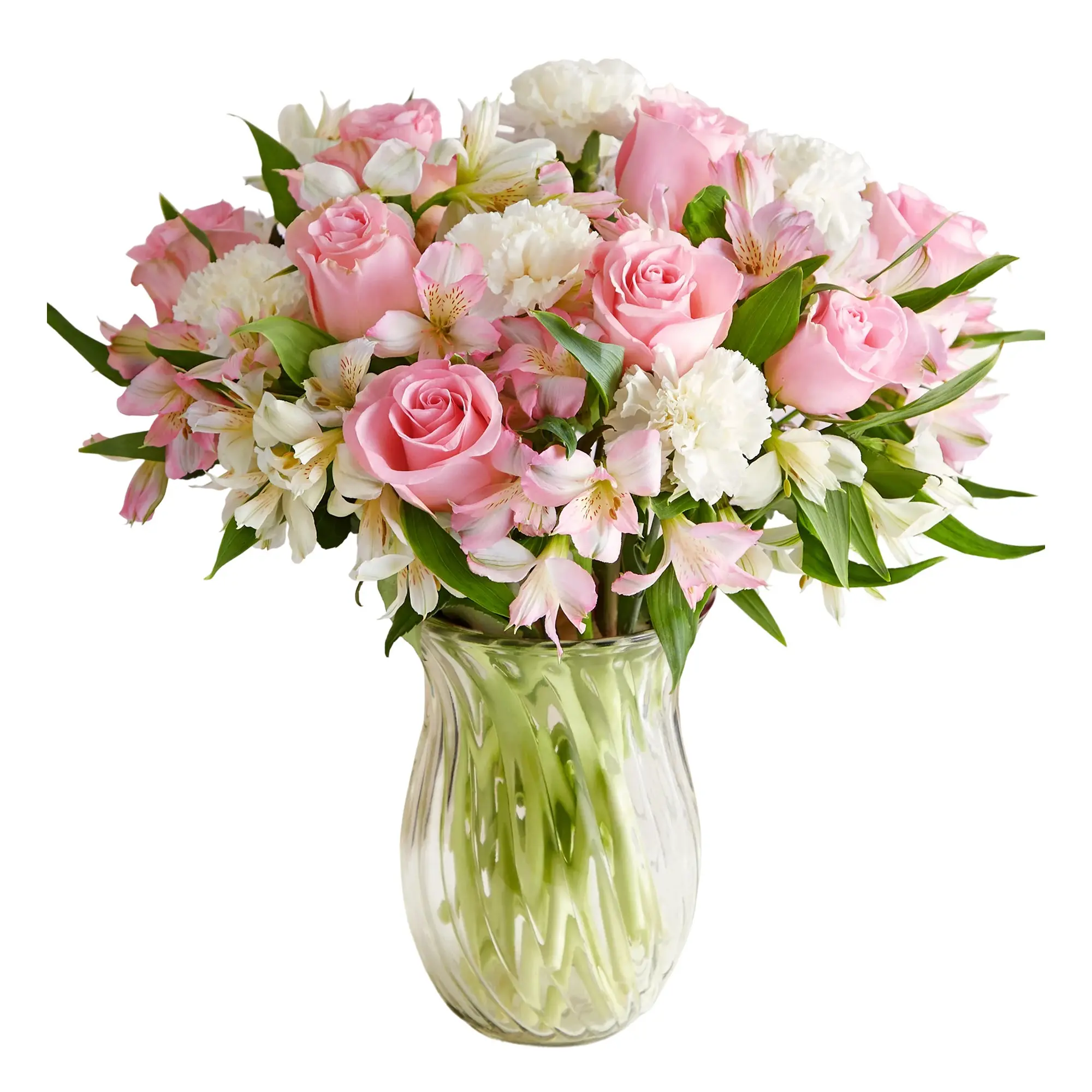 1800 Flowers - Cherished Blooms Double Bouquet with Clear Vase