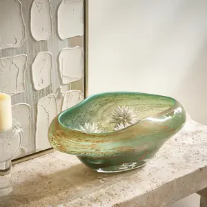 Z Gallerie Green Mist Glass Bowl, Stylish Kitchen Tableware for Dining & Serving