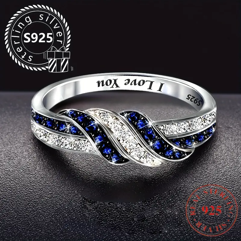 925 Sterling Silver Promise Ring for Women, Elegant Twisted Design with Cubic Zirconia for Engagement, Wedding, Anniversary Gift, Rings For Women, 925 Rings