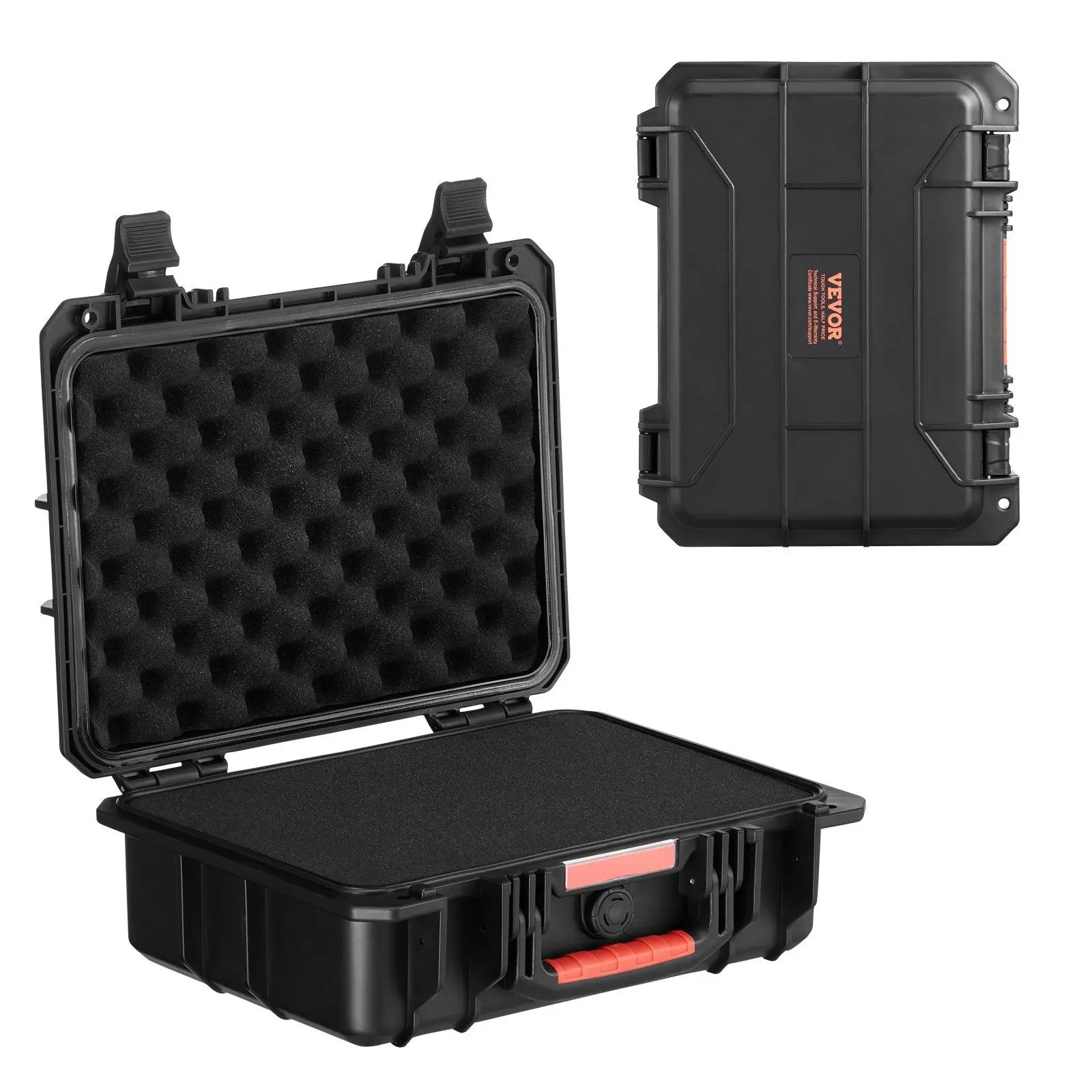 VEVOR 0.56 Cu.ft Weatherproof Hard Case with Handle Clips Padlock Holes Foam