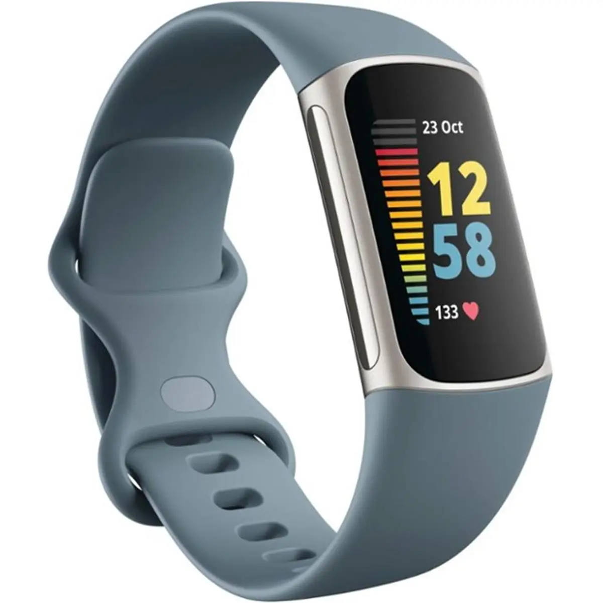 Fitbit Charge 5 Advanced Digital Fitness Health Monitor - Water-Resistant Bluetooth Wearable for Android, with Automatic Navigation, Built-in GPS, Steel Blue for Sports, Cycling