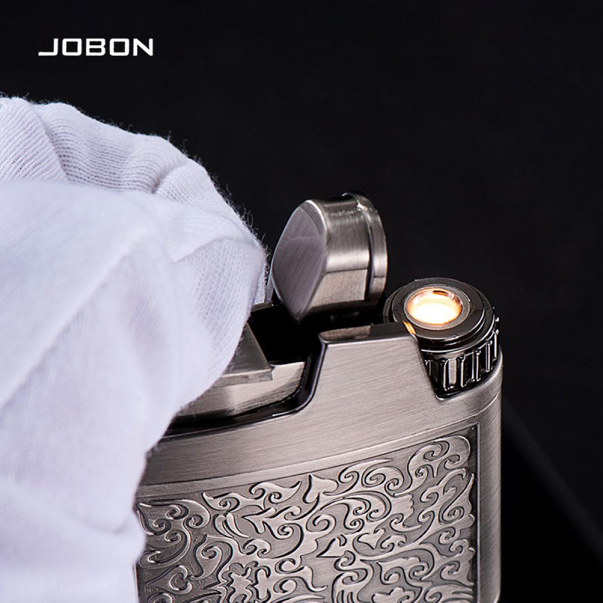 Windproof Retro Gas Lighter, Metal Lighter With Arabesque Flower Relief & Classic Wire Design, Silver Bronze Finish, Gift Box Packed, Suitable For Camping Candle Grill BBQ, (Without Fuel)