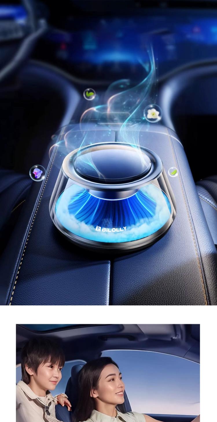 BiLOLLY Smart Car Air Freshener, Premium Scenic Scent Car Fragrance, Auto On/Off, Adjustable Intensity, Fuji Morning Glow and Pine Forest Secret Fragrance Lasts for Six Months, 2025 New Car Diffuser, Car Fragrance