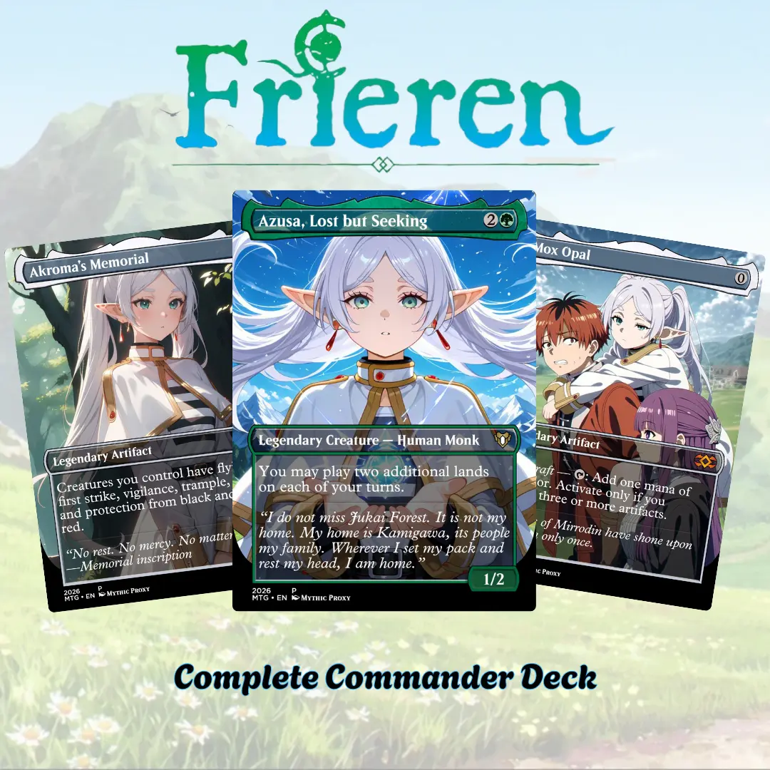 Proxy Commander Deck – Frieren Anime – Full 100 Card Deck & Tokens – Emotional Fantasy Art – Collector Gift