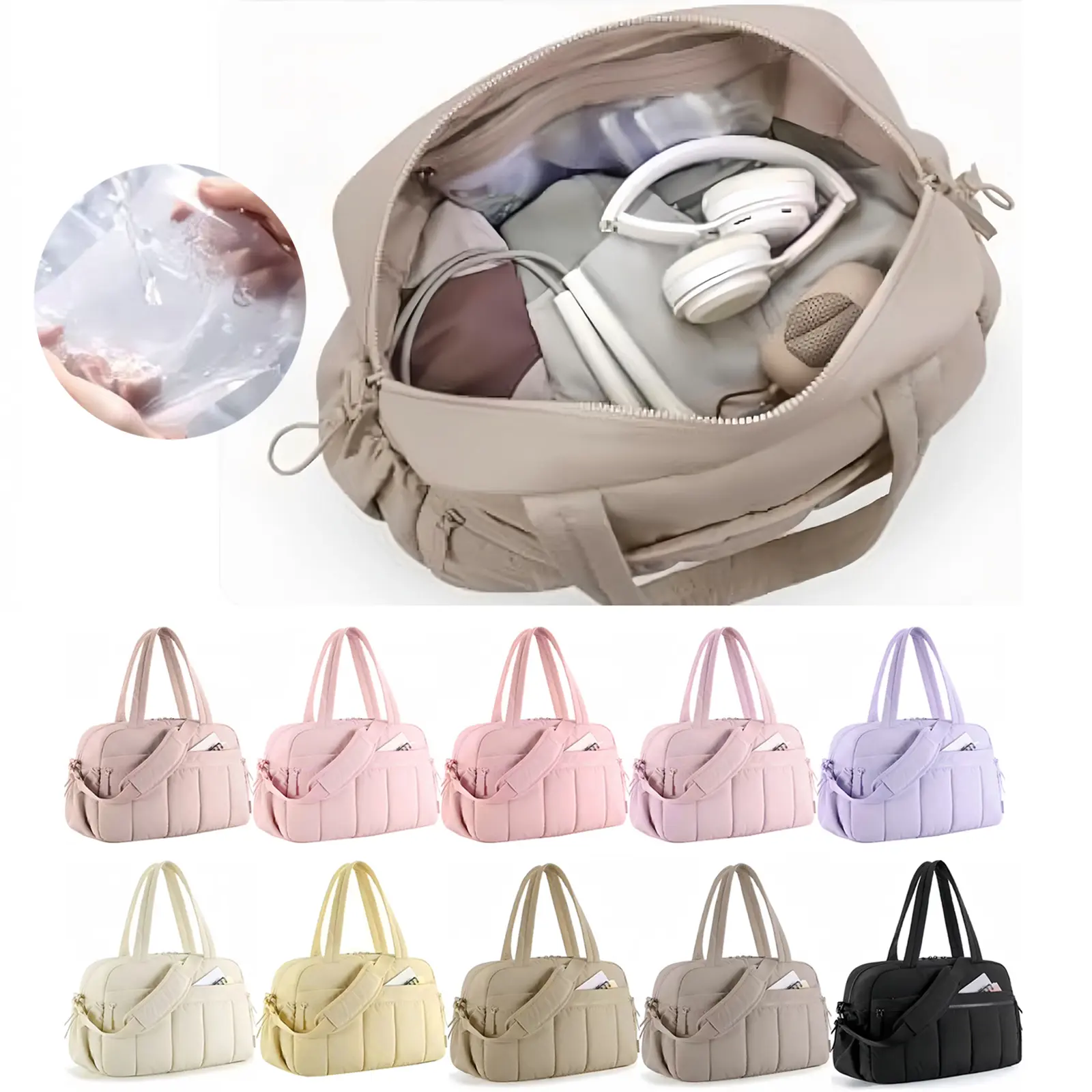 Large Capacity Gym Bag , Duffle Bag for Travel with Wet Pocket, Lightweight Carry on Weekender Duffel,  Multi-compartments Shoulder Bag,  Water Resistant Handbag