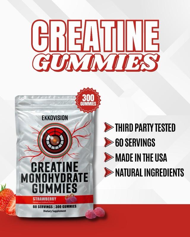 Ekko Creatine Gummies | 300 Gummies | 60 Servings | Third Party Tested