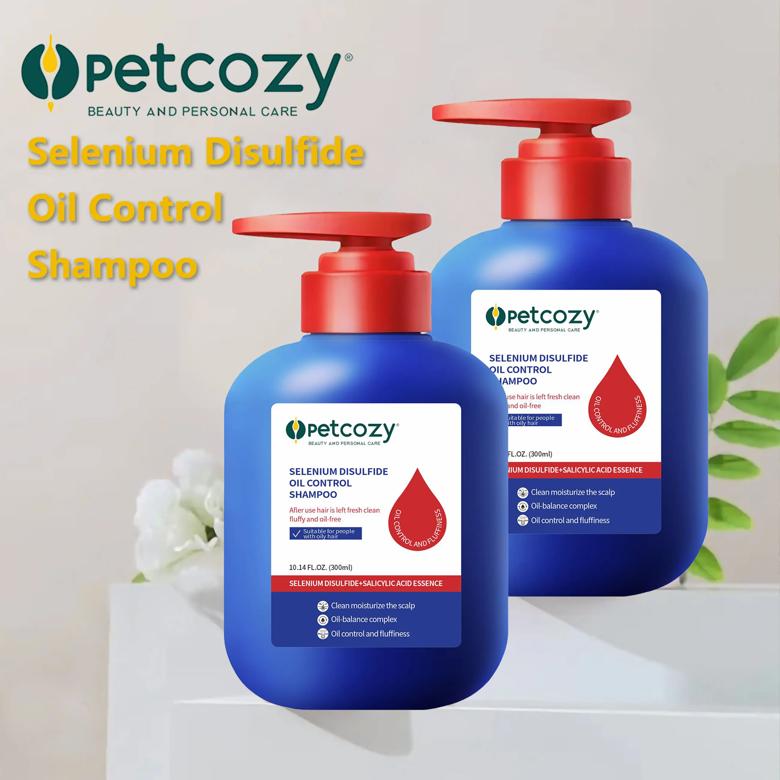 2 Selenium Disulfide Hair Care Nourish Shampoo Oil Control Refreshing Anti-Dandruff Anti-itch Scalp Cleansing Shampoo Haircare Comfort Hair Growth, 300ML, Scalp Treatment Shampoo, Gentle