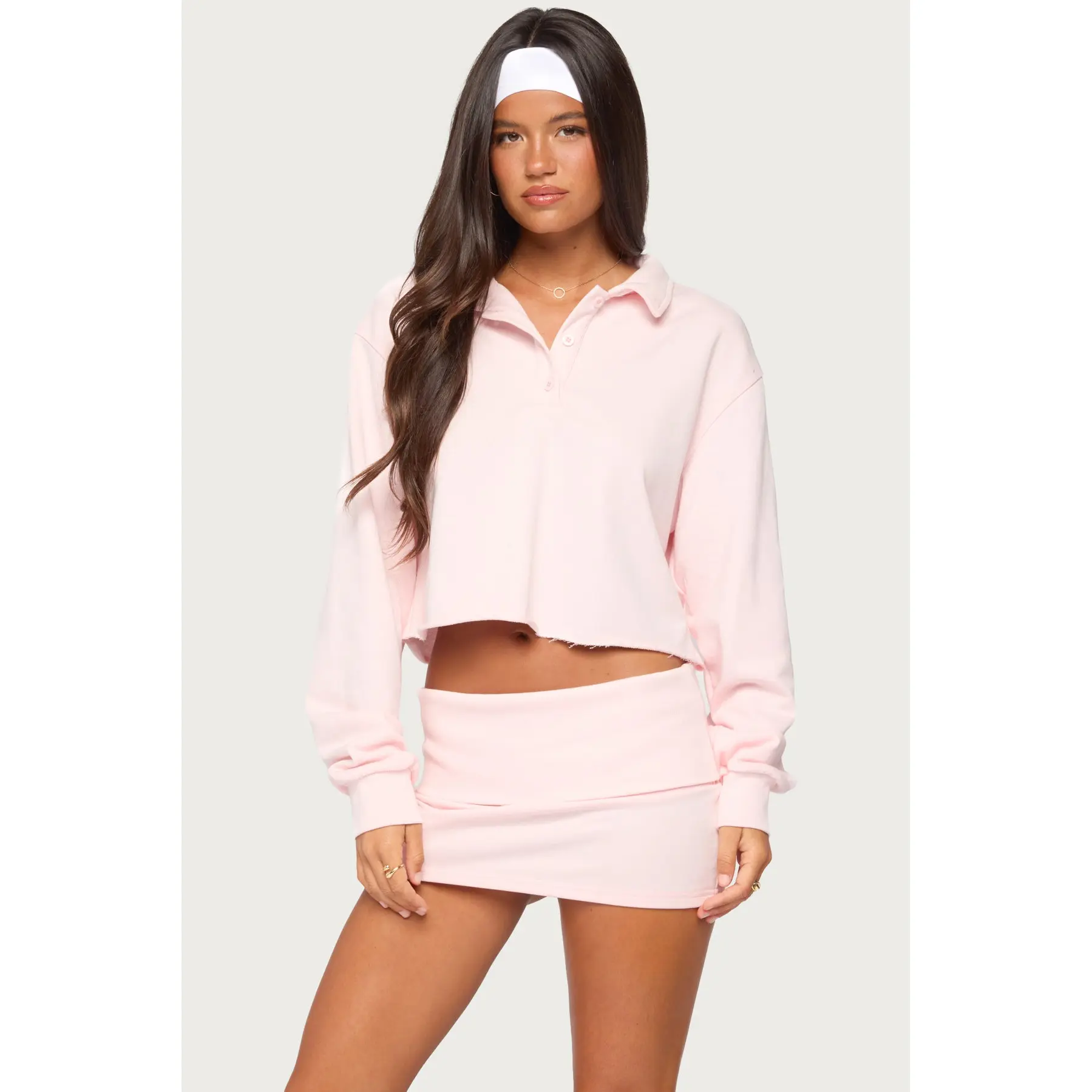Cello Cropped Polo Sweatshirt