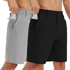 Men's 2-Pack 9" Golf Shorts Stretch Quick Dry Lightweight Casual Work Shorts with 3 Pockets for Hiking, Travel & Daily Wear & Beach Vacation Outfit#SummerVibes