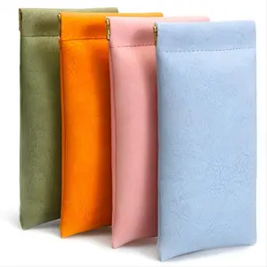 Glasses Case 4 Pack, Eyeglasses for Women Men, PU Soft Sunglasses Portable