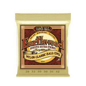 Ernie Ball Earthwood Folk Nylon, Ball End, 80/20 Acoustic Guitar Strings - 28-42