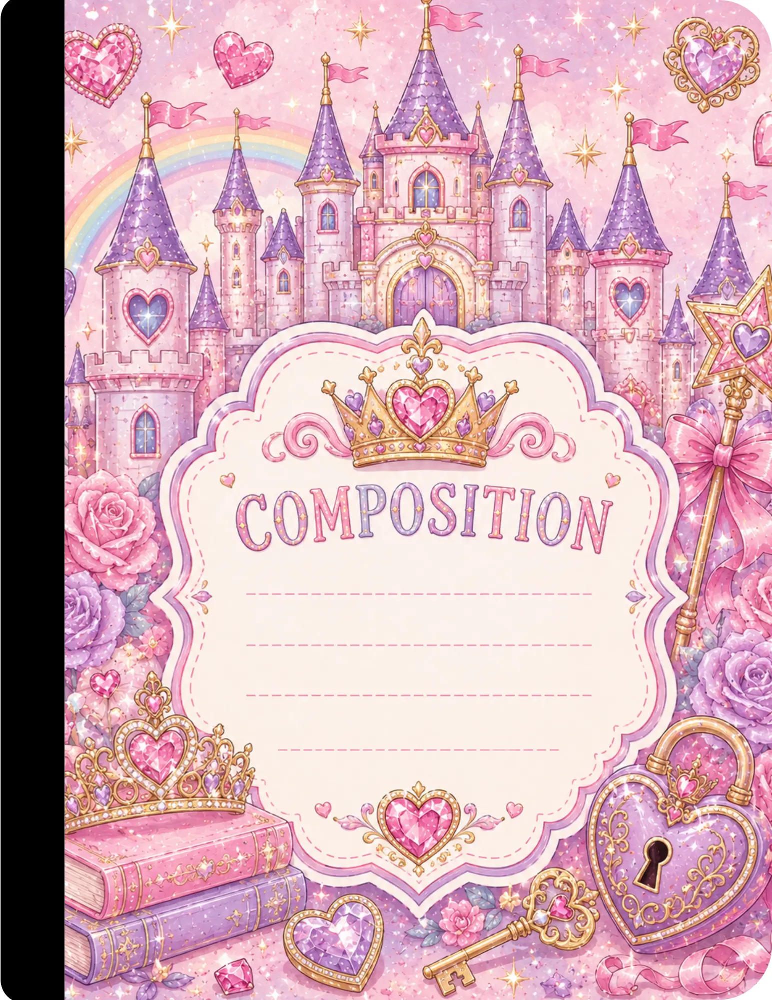 Princess Composition Notebook – 100-Page Kids School Notebook