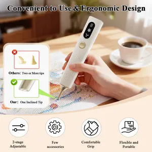 Electric Diamond Painting Pen Cordless Diamond Art Vacuum Pen Rechargeable with 2-stage Adjustable Suction Mode for Adults & Kids Complete Accessories