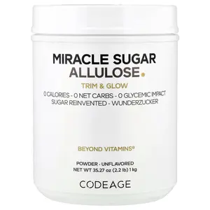 Codeage Miracle Sugar Allulose Powder, Unflavored, 35.27 oz (1 kg)
