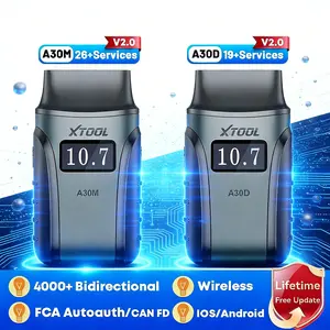 XTOOL A30D Bi-Directional Scanner, Lifetime Free Update, OE Full Systems Diagnostic Tool, 19+ Services, ABS Bleed, Injector Coding, Oil Light, EPB BMS TPMS SAS Reset, for DIYers Car obd2 scanner