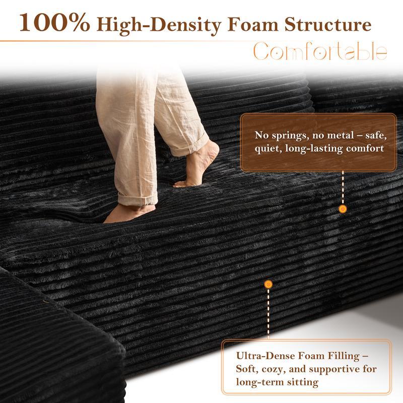 105" Modern Modular Sofa With Deep Seat, Cloud Sectional Couch With L-Shape Chaise, No Assembly Required,Suitable For Living Room,  Living Room Christmas Decoration, Living Room & Bedroom Furniture Sets, Muebles, Sofá Cama, Cama King Size, Furniture.