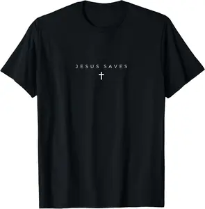Jesus Saves Cross Subtle Christian Minimal Religious Faith T-Shirt