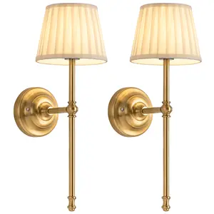 KDG Cordless Wall Sconces Set of 2, Small Wireless 5200mAh Rechargeable Battery Fabric LED Wall Lamps, Portables Lightings for Wall Painting, Living Room, Bedroom, Hallway, Gifts, Night Light Brightness Dimmable