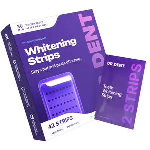 DRDENT Purple Teeth Whitening Strips - 7/21 Whitening Sessions - Safe for Enamel - Non Sensitive Teeth