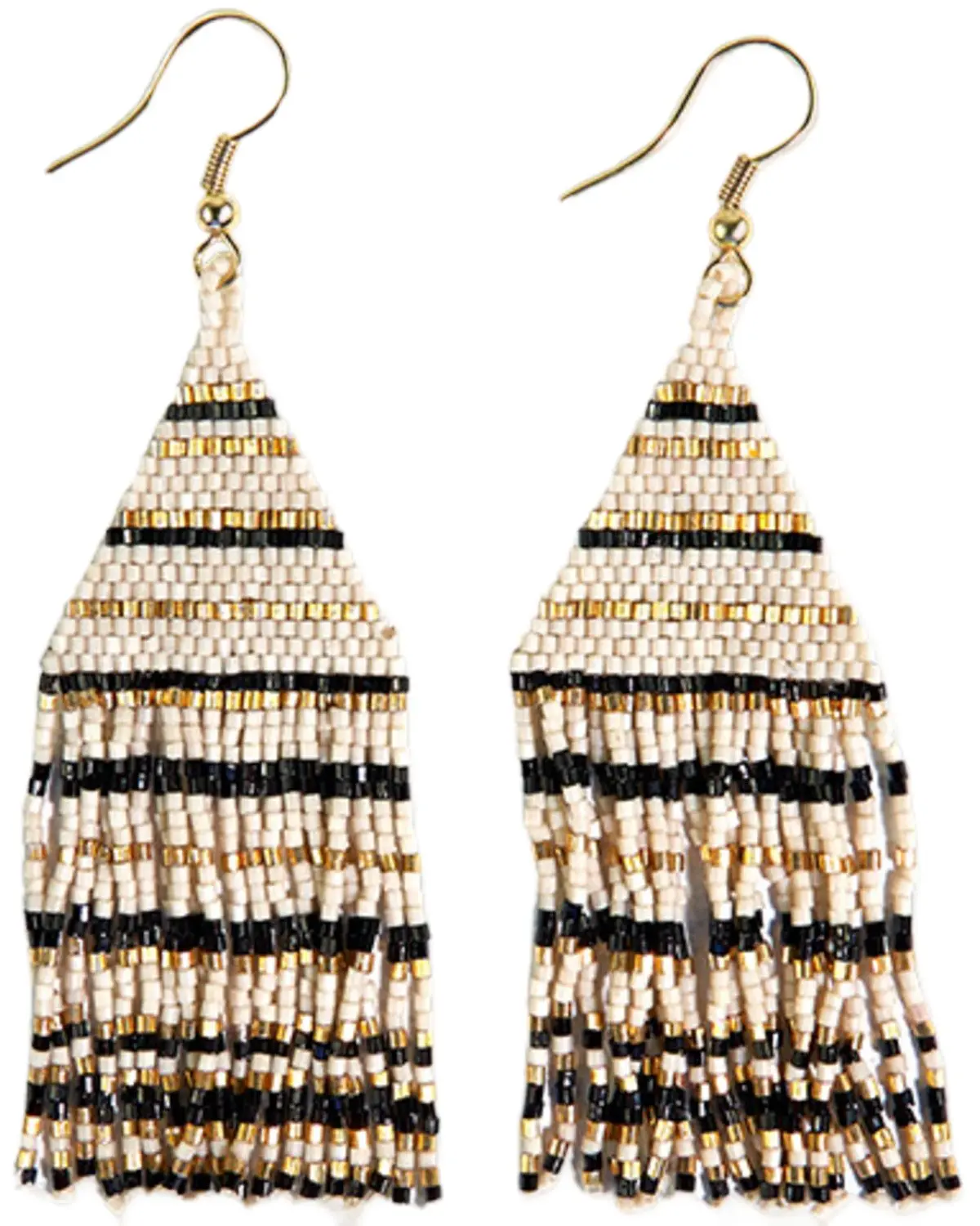Ink + Alloy Women's Women'S Lexie Horizontal Stripe Beaded Fringe Earrings - Lxer0503bl