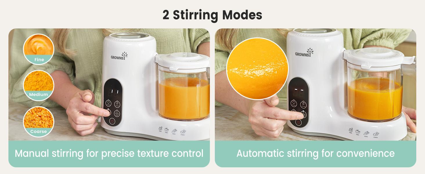 Grownsy Baby Food Maker with Steam Basket, Auto Cooking Grinding & Sterilization for Healthy Homemade Baby Food, BPA-Free