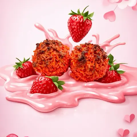 La cupido      Limited edition 2 coconut candies with cream strawberries and cream