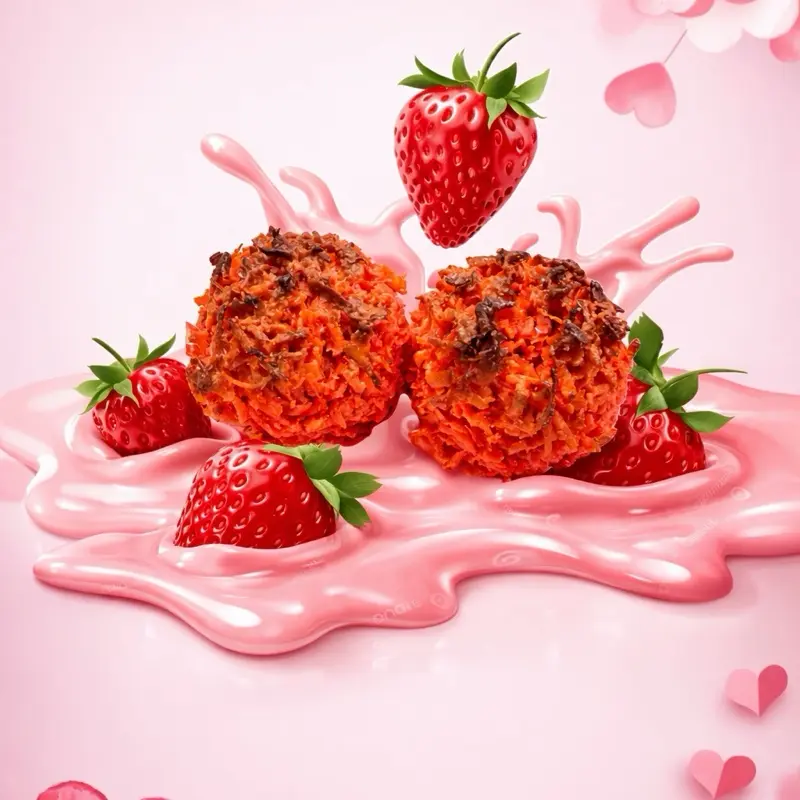 La cupido Limited edition 2 coconut candies with cream strawberries and cream