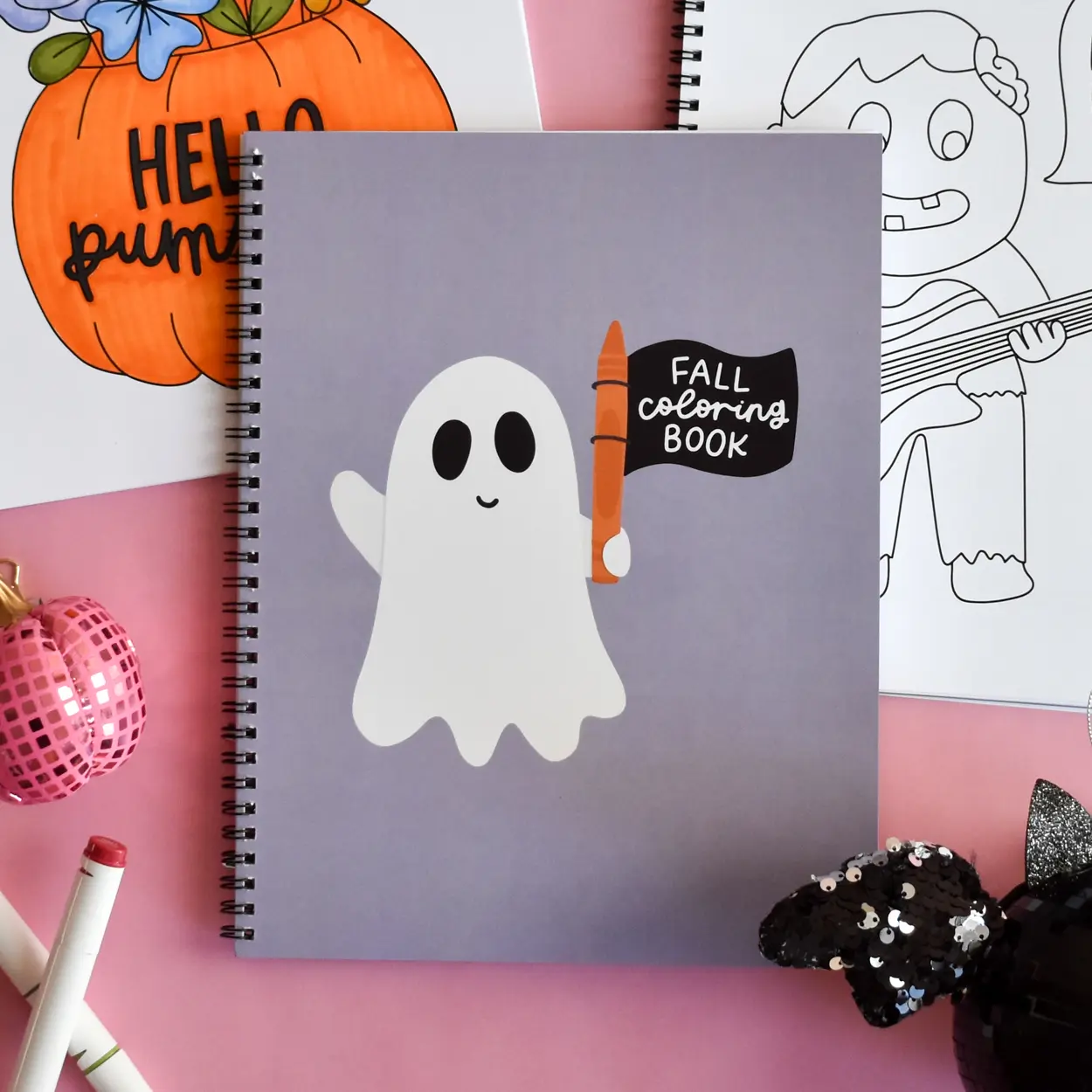 Fall Coloring Book - Simple Adult Coloring Book for Fall and Halloween