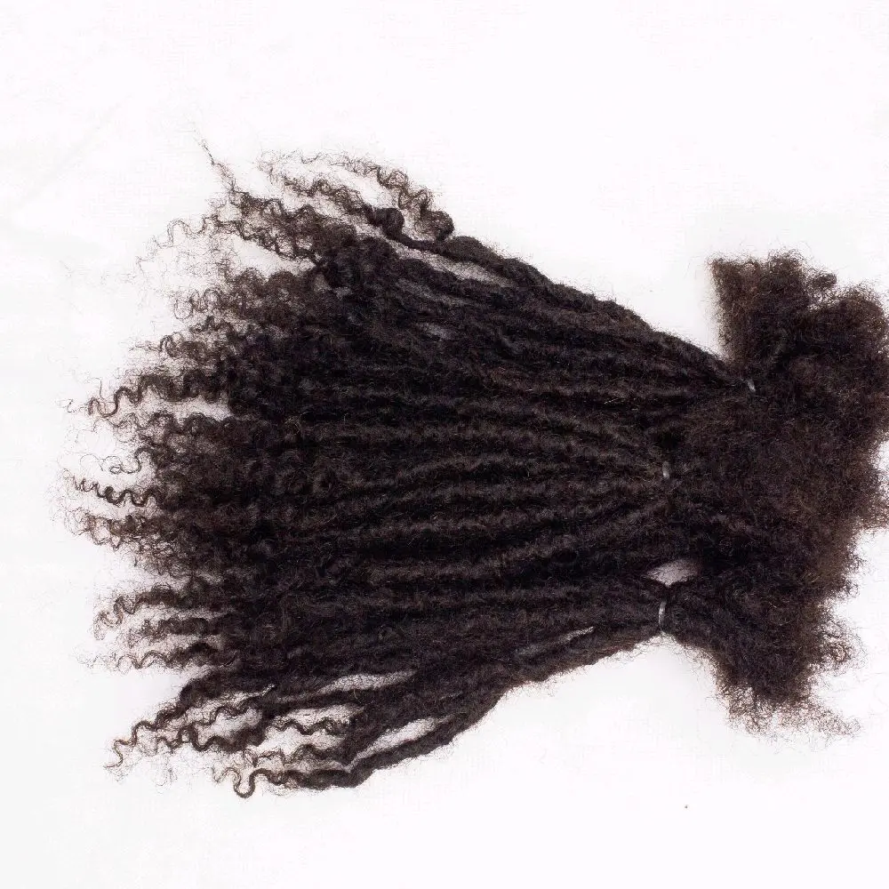 Anwi Curly Human Hair Dreadlock Extensions (65 Pieces, 0.4cm-0.5cm Size) - Fashion Accessory Human Hair Pieces, Dreadlocks Extensions, Hair Bundles
