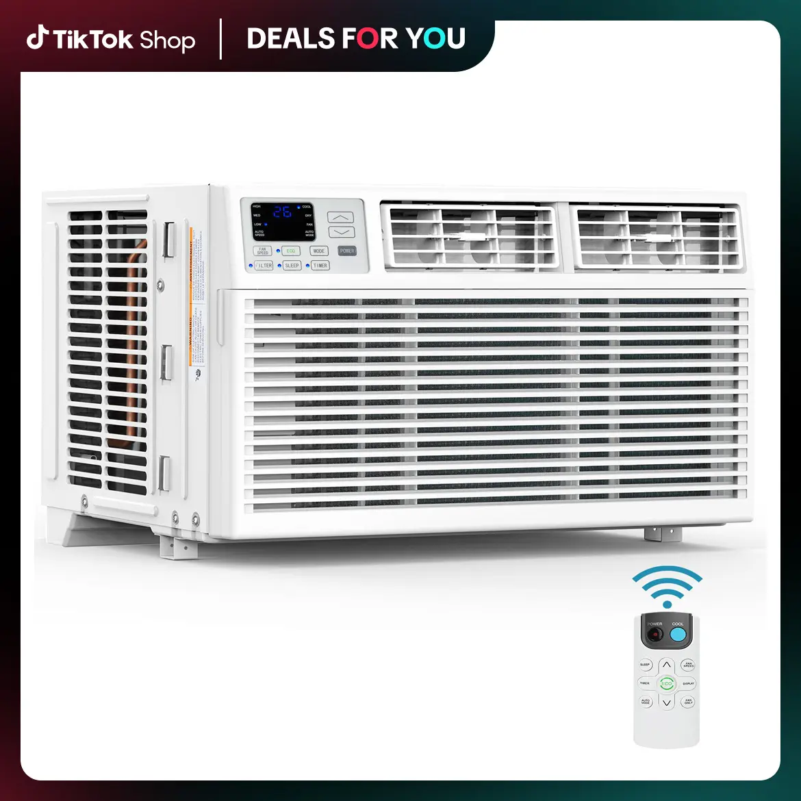 【Deals For You Days】COWSAR 5000-14000BTUs Window Air Conditioner, Window AC Unit Cooling up to 350sq.ft, 4 Modes and 3 Fan Speeds, 24H Timer, Remote Control, Quiet Operation, Reusable Filter
