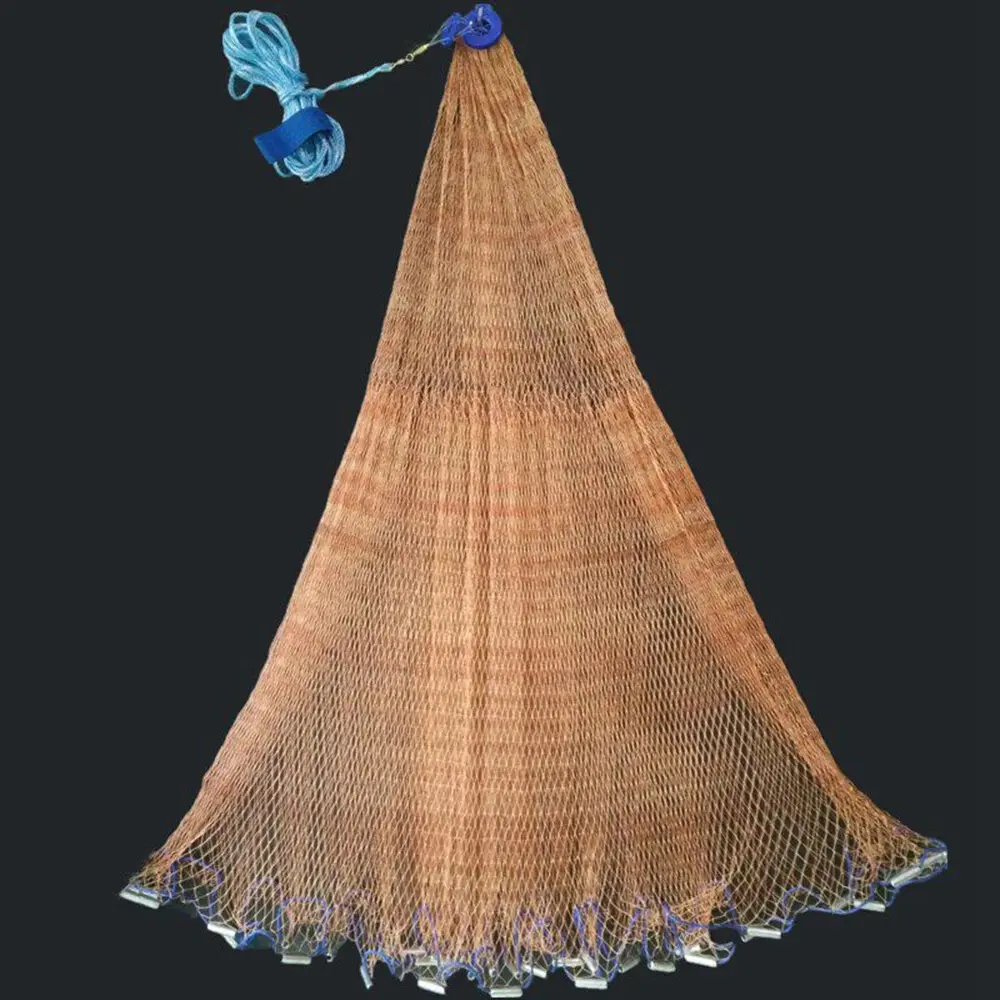 Heavy Duty Easy-Throw Hand-Cast Net with Strong Tire Trap Line Mesh for Bait Fishing (Sports & Outdoor Fishing Accessories), Durable Fishing Mesh, Outdoor Fishing Supplies