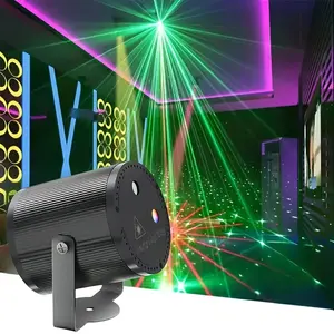 1 piece of LED party light, D disco laser projector, birthday decoration, club dance karaoke, Halloween and Christmas, stage laser and strobe effect, USB powered, Easter, Mother's Day, shopping carnival, Father's Day, Independence Day event lighting