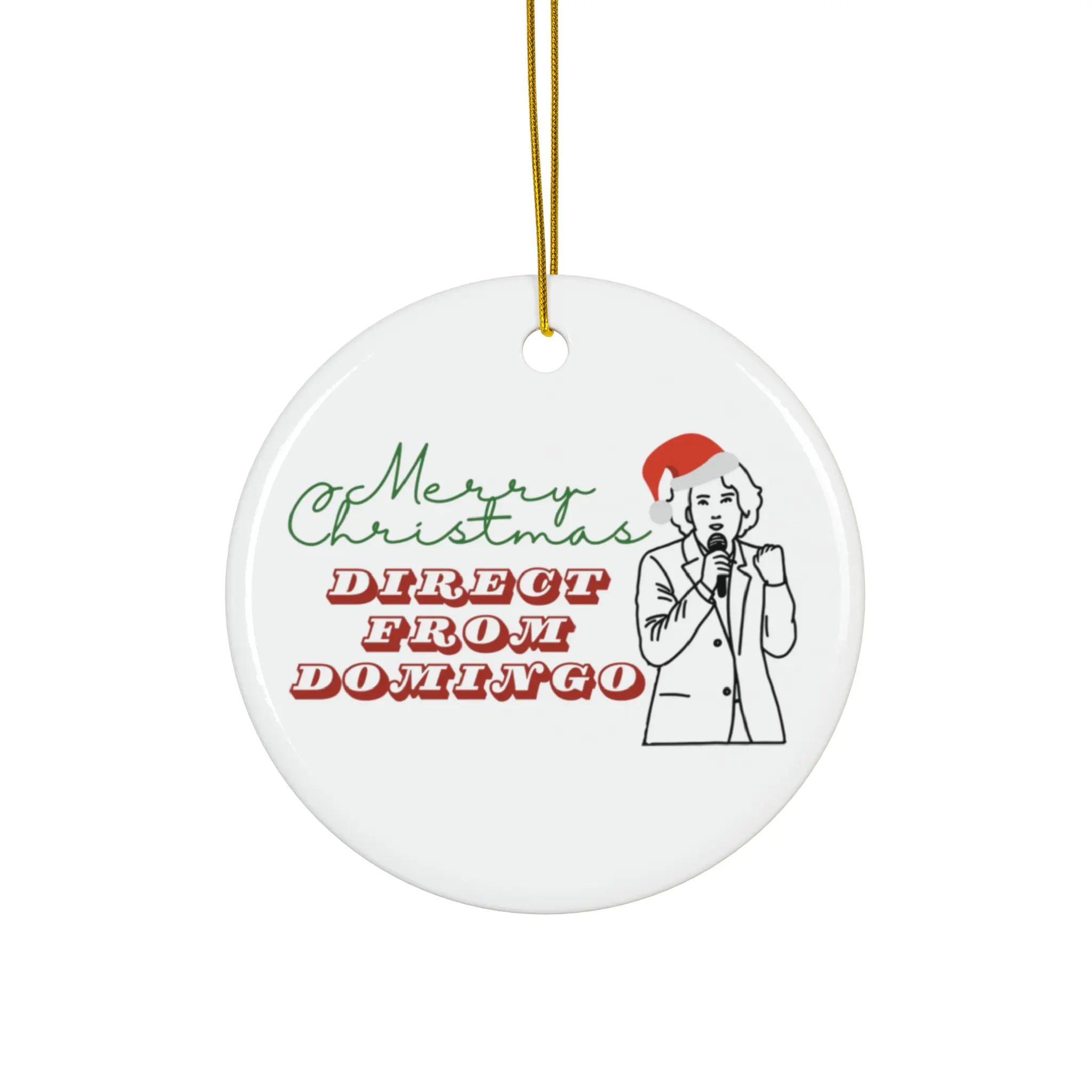 Funny Domingo SNL Christmas Decoration, Ceramic Ornament, Holiday Tree Ornament, Festive Home Decor, Unique Gift Idea Glossy christmas ornaments