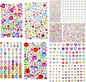 2774PCS Gem Stickers, Self Adhesive Gems for Crafts, Acrylic Bling Heart Sticker, Jewel Stickers Crafts Self Adhesive, Assorted Shapes Jewels Rhinestones Sticker, Craft Supplies for Kids Doclwf