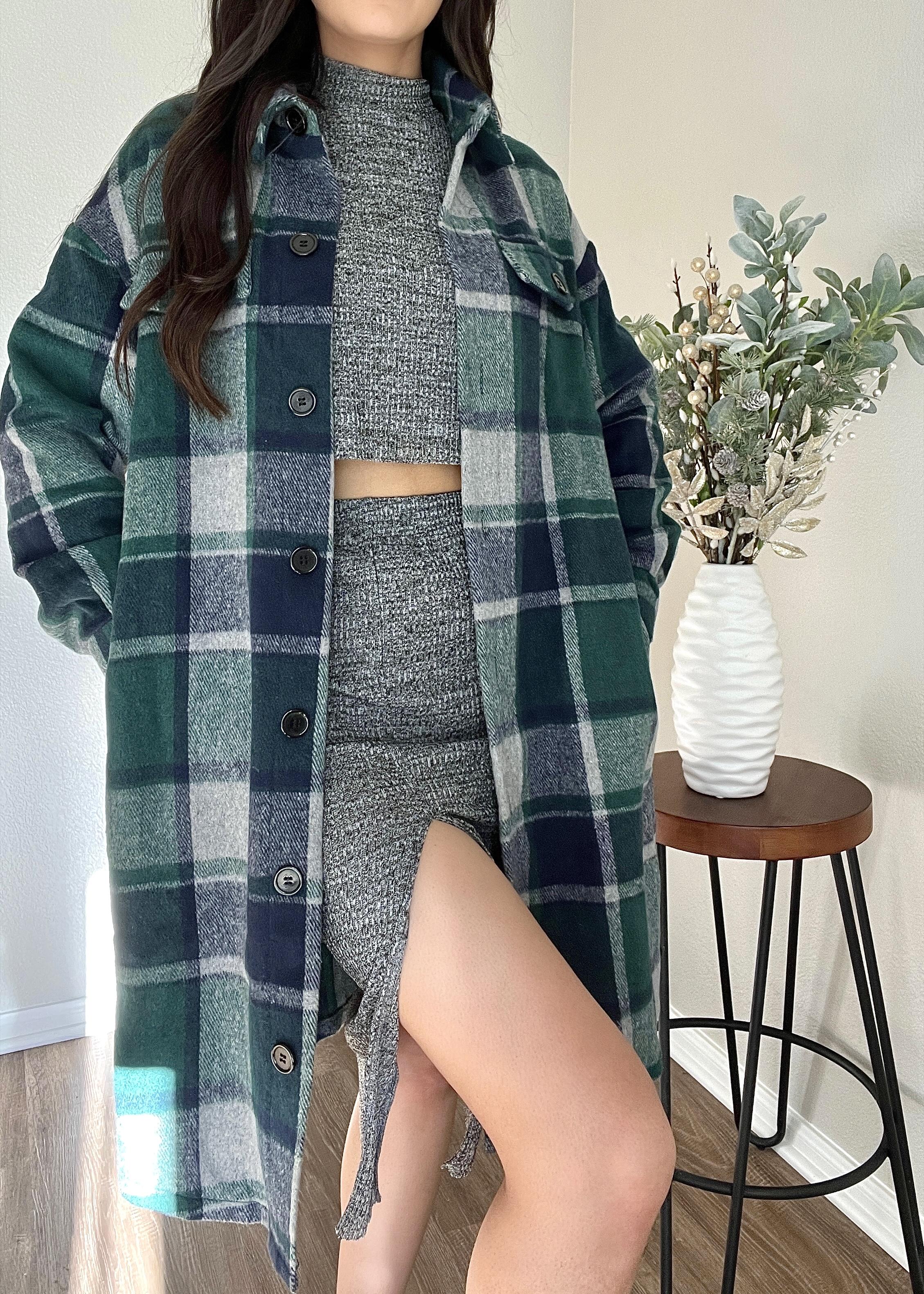 PrettyGarden Women's Plaid Shacket Long Sleeve Button Up Flannel Shirt