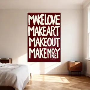 Make Love Make Art Canvas Aesthetic For The Bedroom Wall Sitting Room Dormitory Wall Office Wall Poster Decorative Painting Canvas Wall