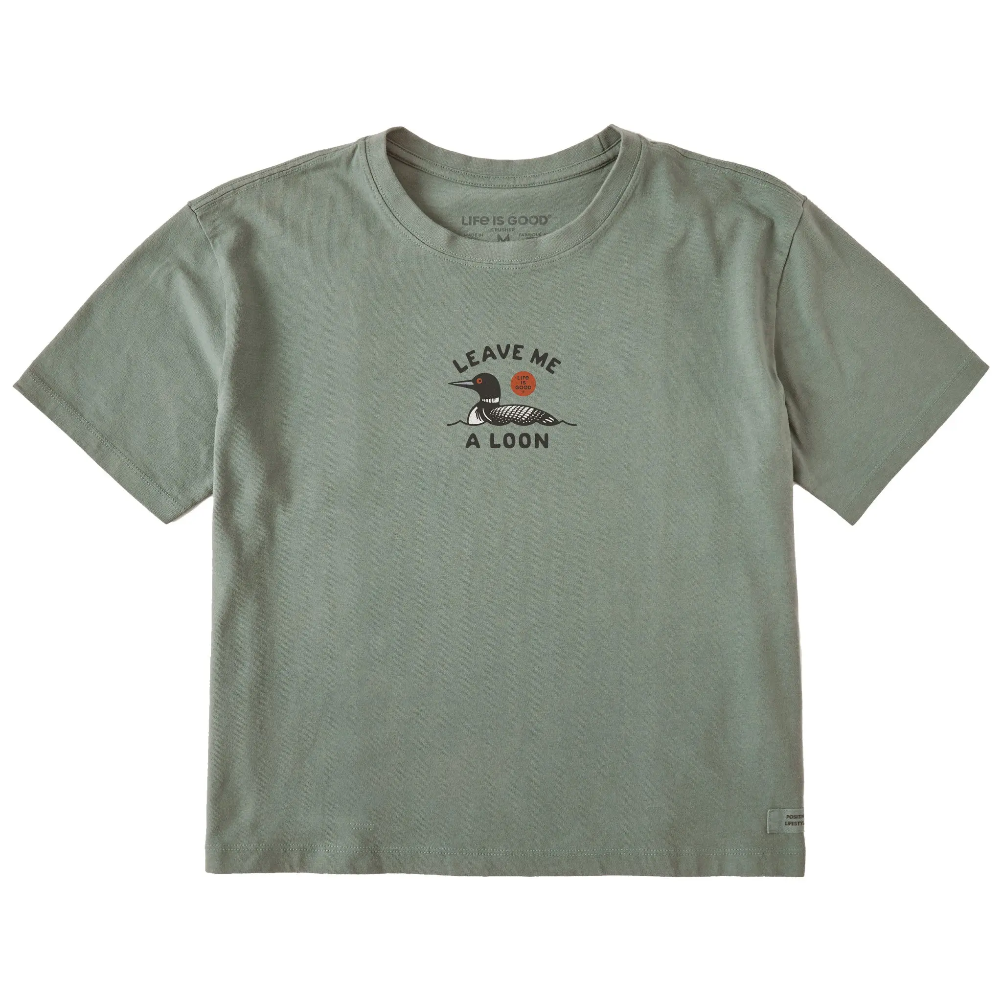 Women's Leave Me a Loon Short Sleeve Crusher Boxy Tee