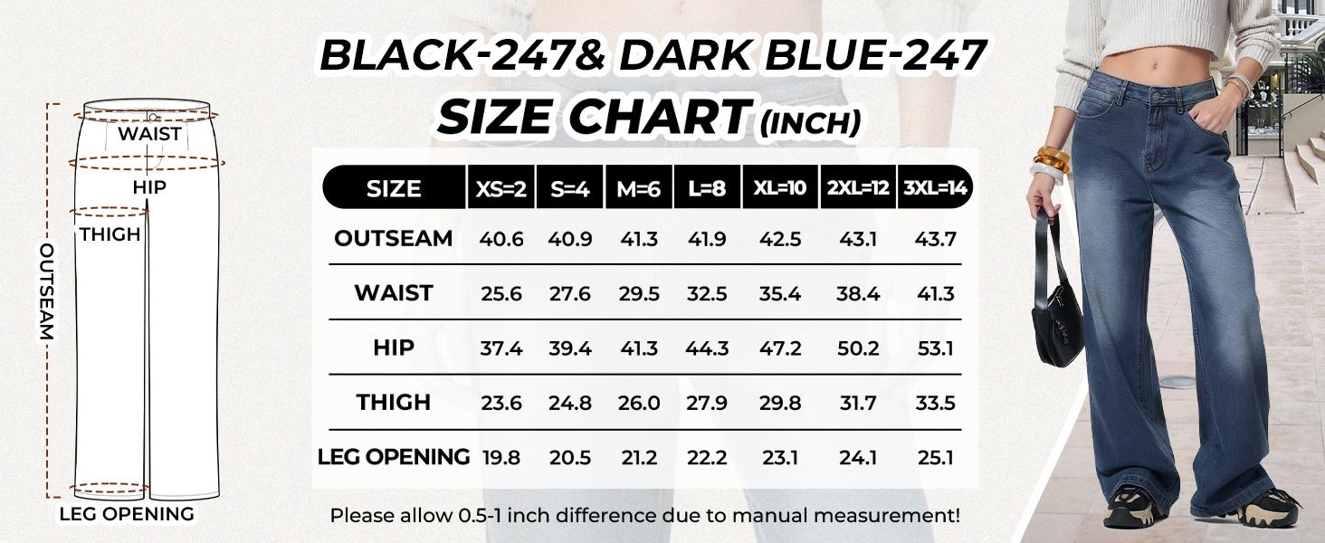 EMMIOL Women's Blue Wash Boyfriend Wide Leg Jeans - Y2K Vintage Style - Denim Baggy Jeans | Baggy fit Pants EMMIOL Women's Blue Wash Boyfriend Wide Leg Jeans - Y2K Vintage Style - Denim Baggy Jeans | Baggy fit Pants